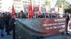 Protesta de la KNE en la embajada de Chile